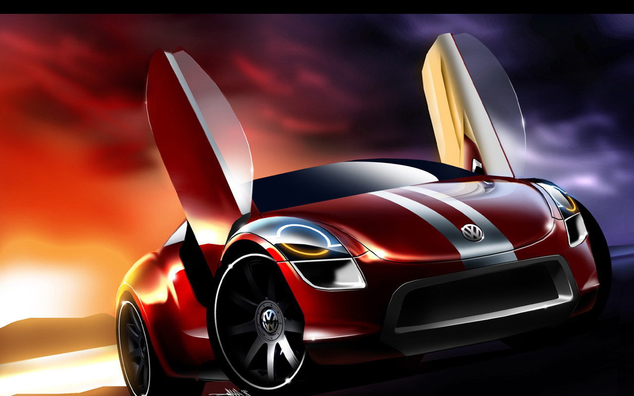 Красный Фольксваген