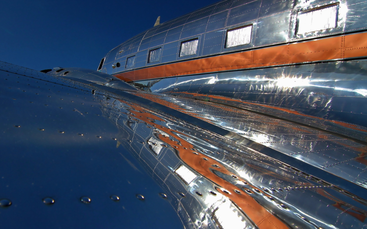 Заклепки на крыле самолета