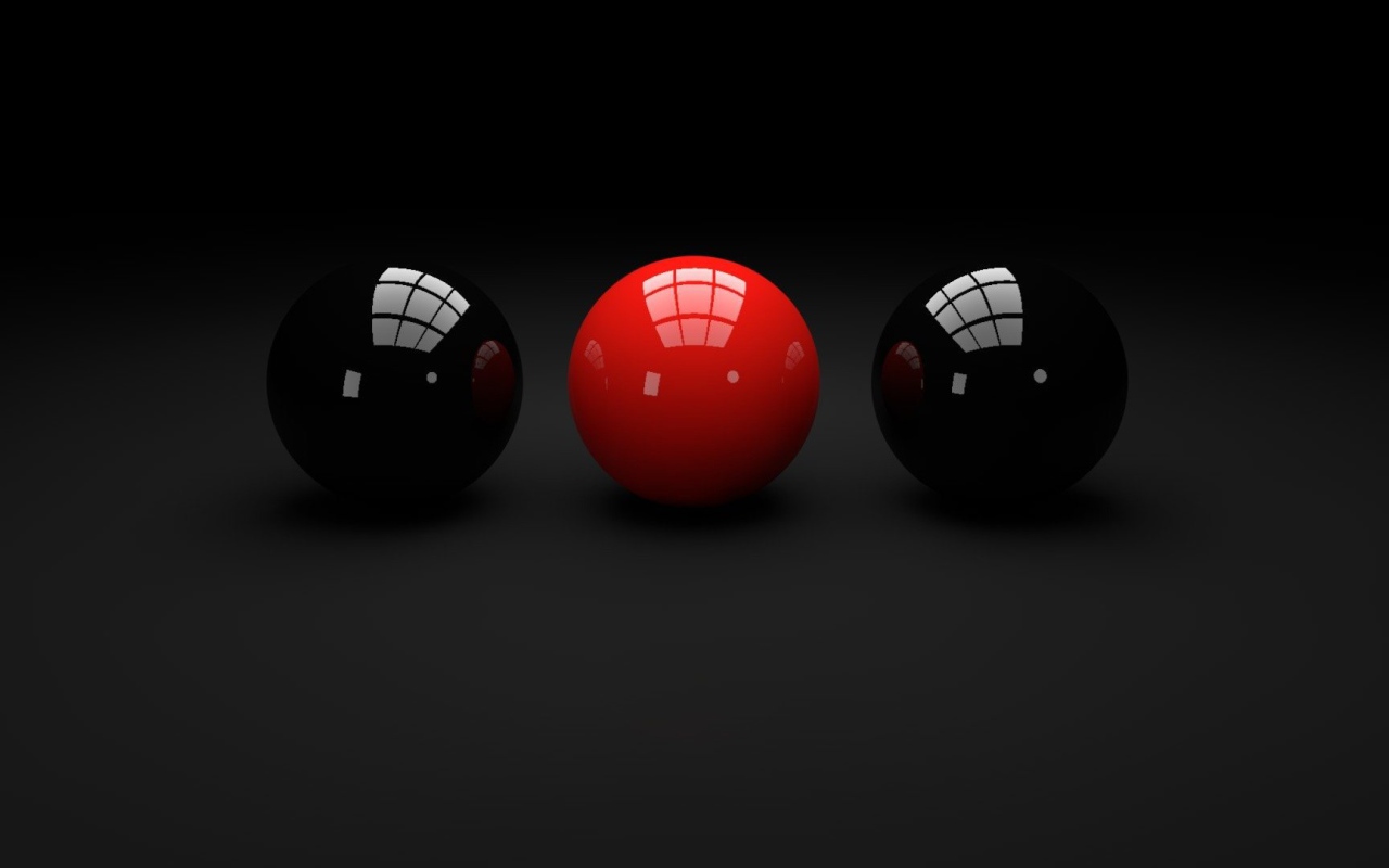 Бильярдные шары на черных обоях