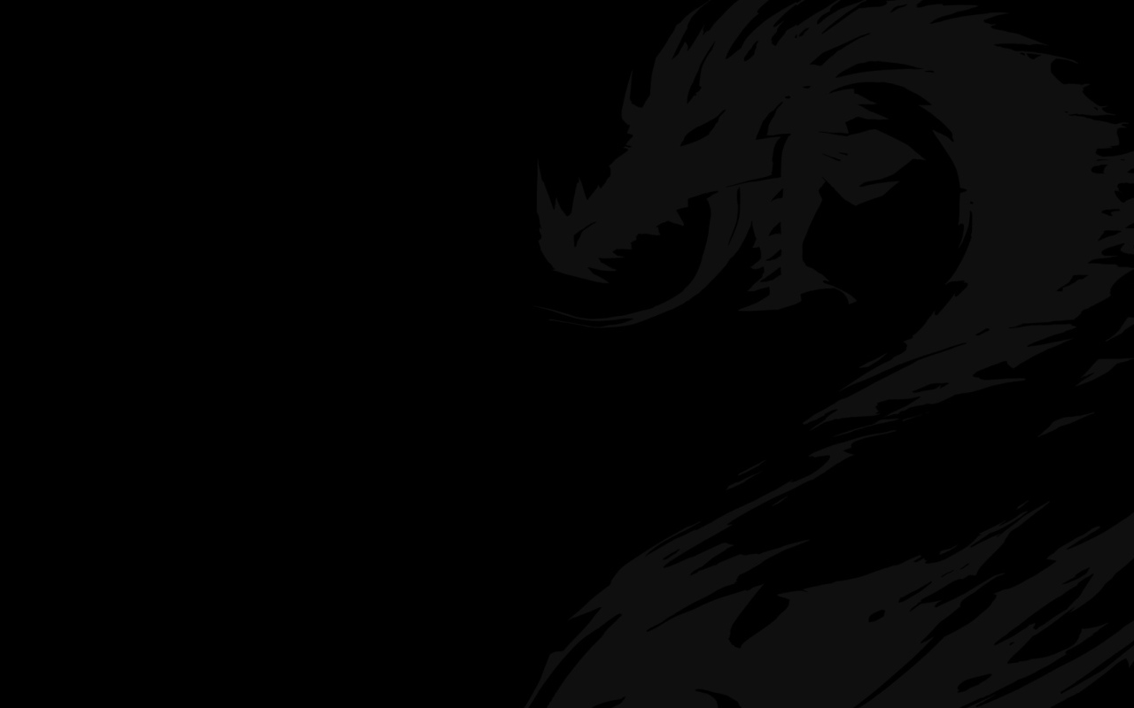 Черные обои с драконом