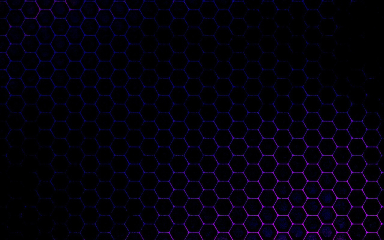 Черные обои с голубыми шестиугольниками