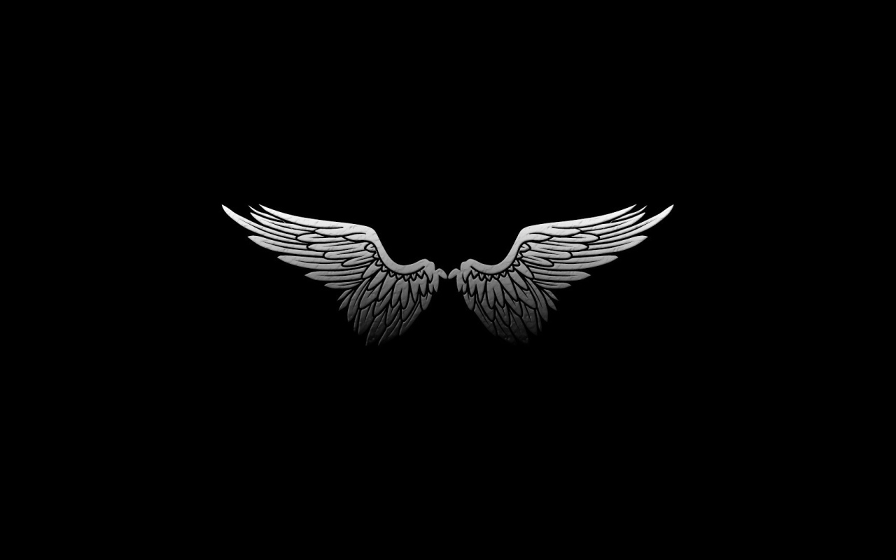 Черные обои с крыльями