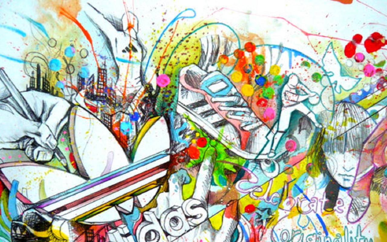 Рисованный логотип Адидас