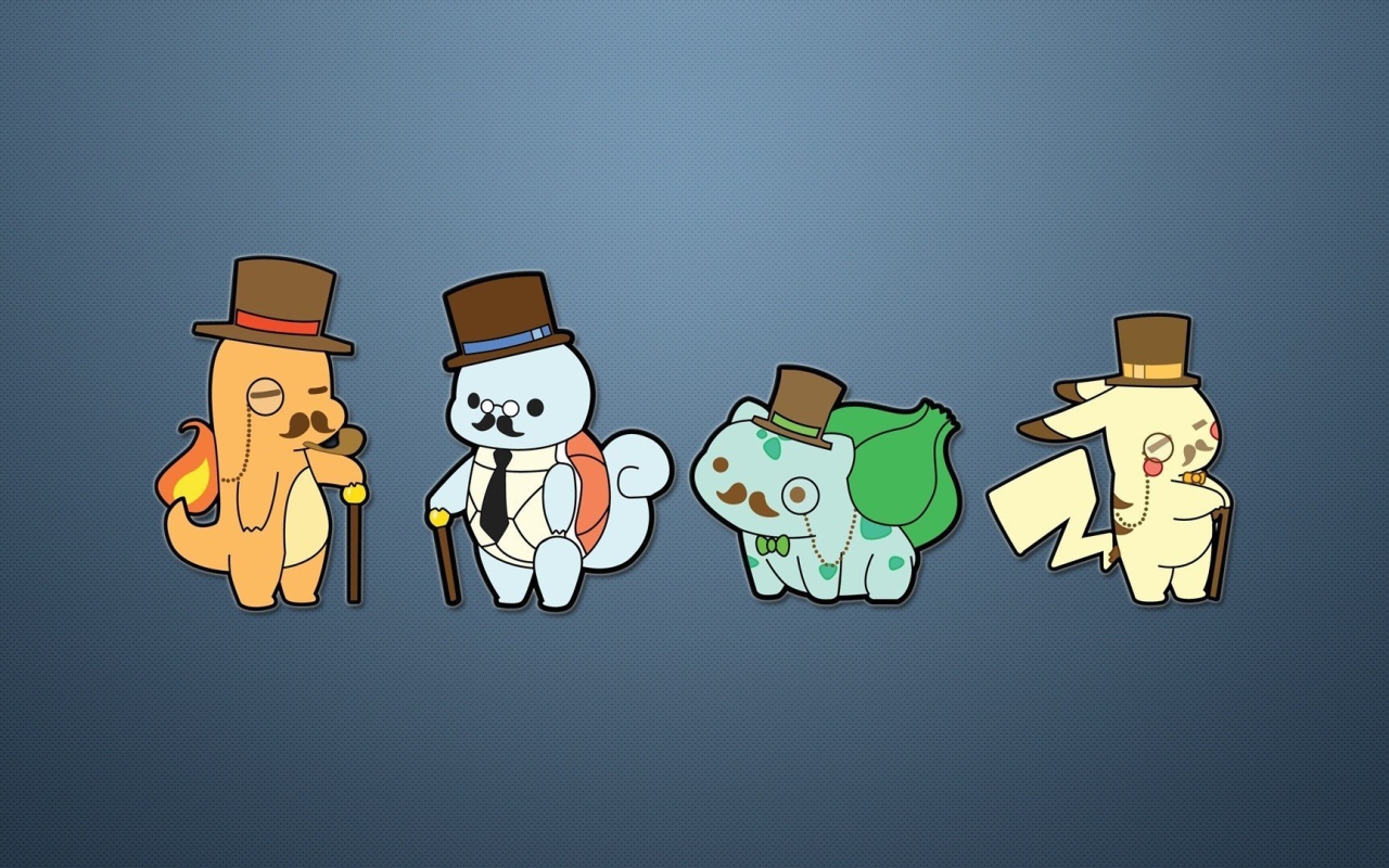 Покемон на сером фоне