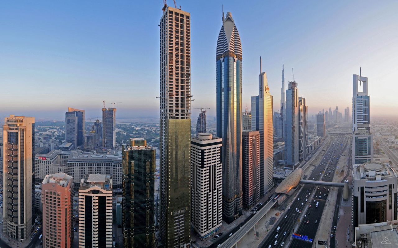 The construction of a skyscraper in Dubai