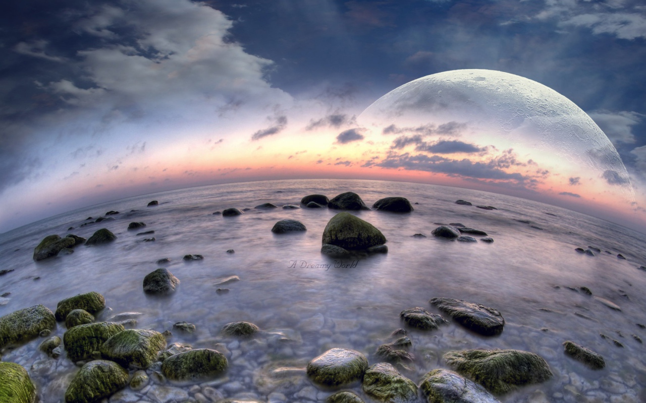 Рыбий пляж в выдуманном мире