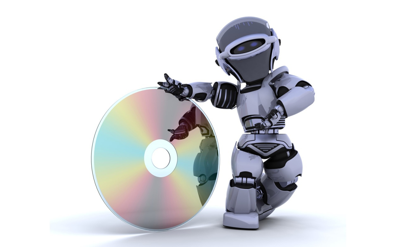 	  Robot with CD drive