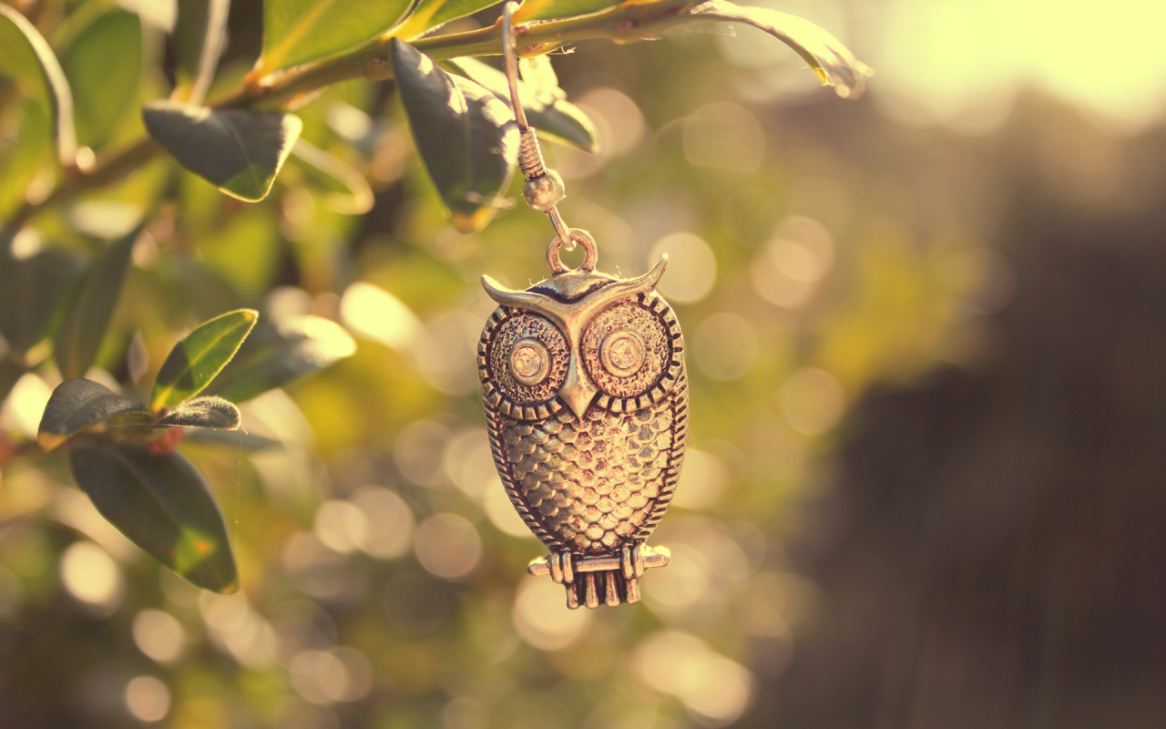 Брелок сова на ветке