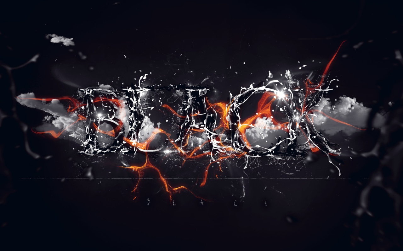 Надпись на черном фоне