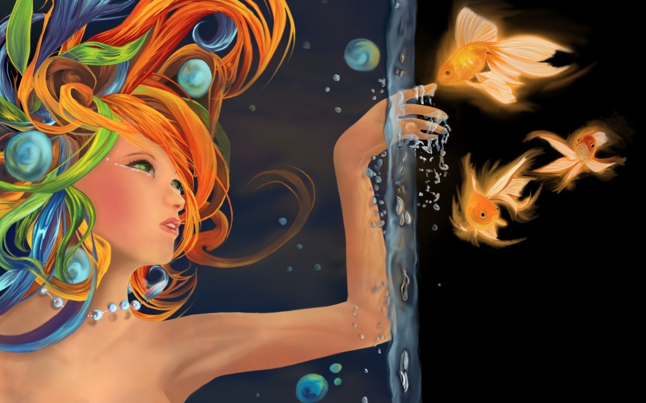 Русалка в аквариуме