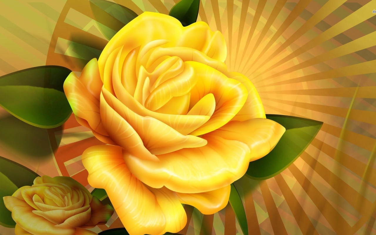 Жёлтые розы, рисунок