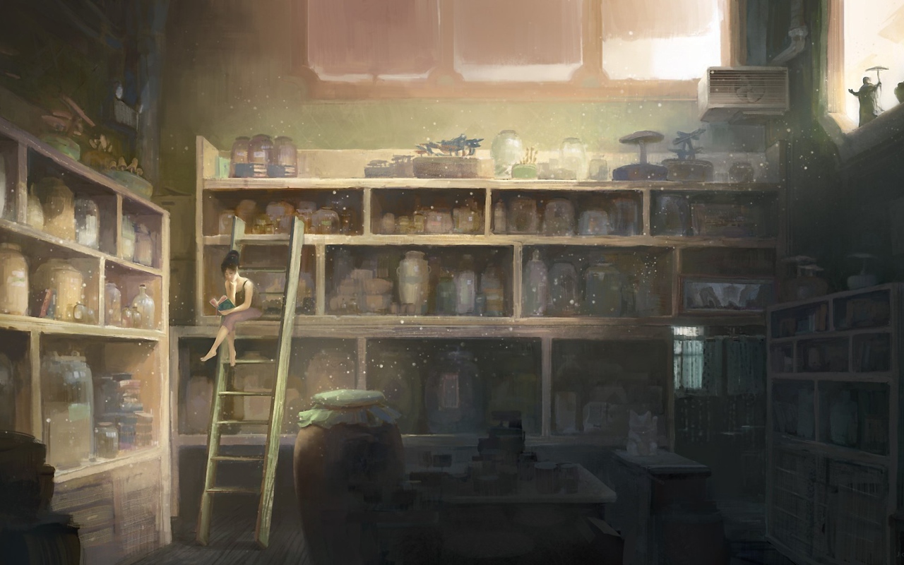 Девушка читает книгу