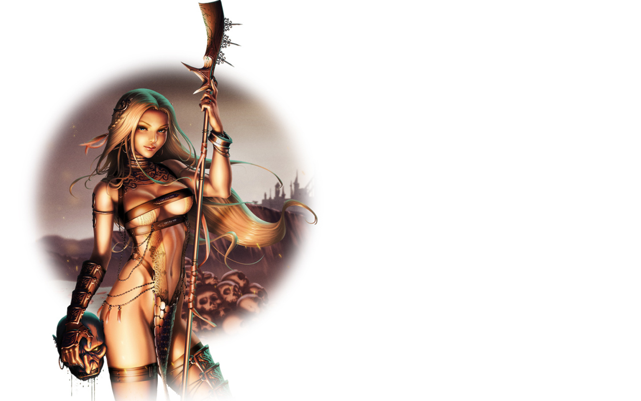 Девушка с посохом