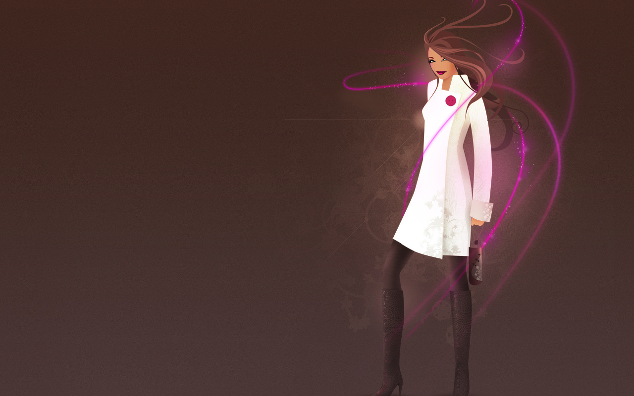 Девушка в белом пальто