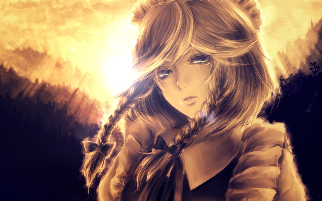 Девочка с косичками