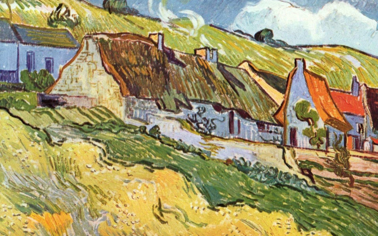 Картина Винсента Ван Гога - Солнечный поселок