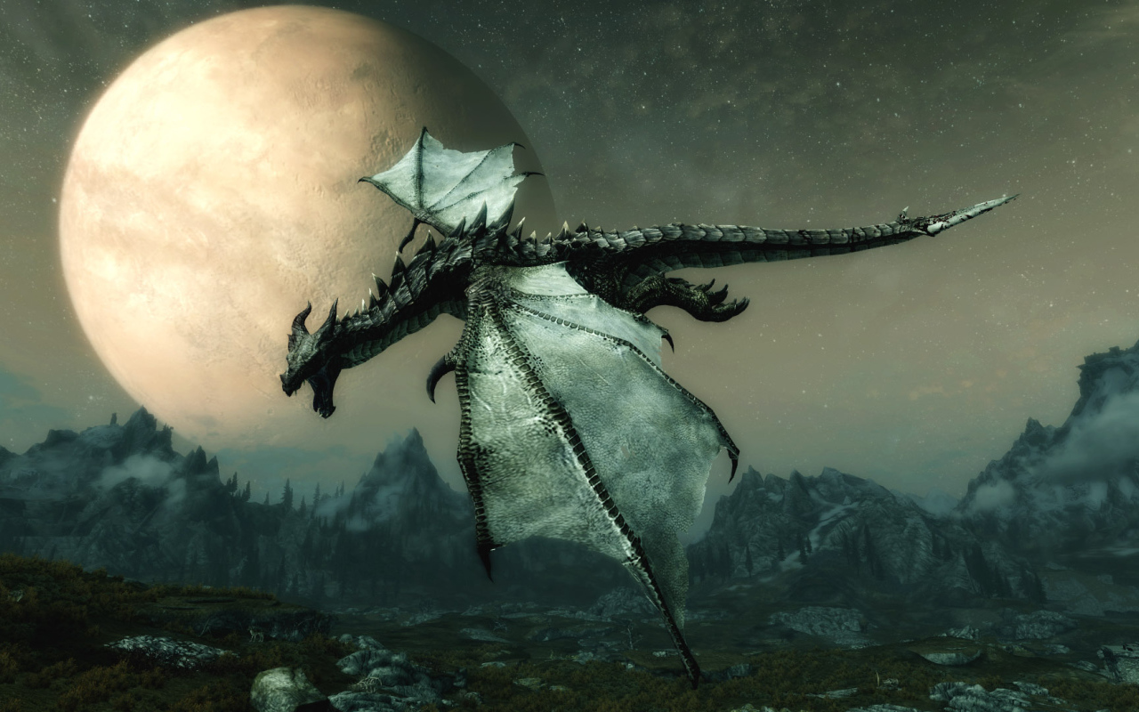 Дракон летит над землей