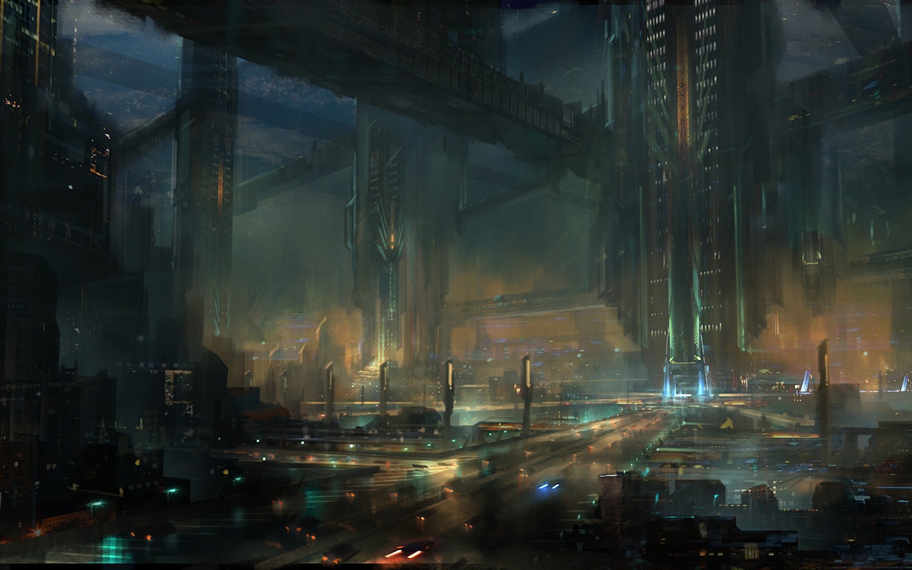 Ночные огни большого города