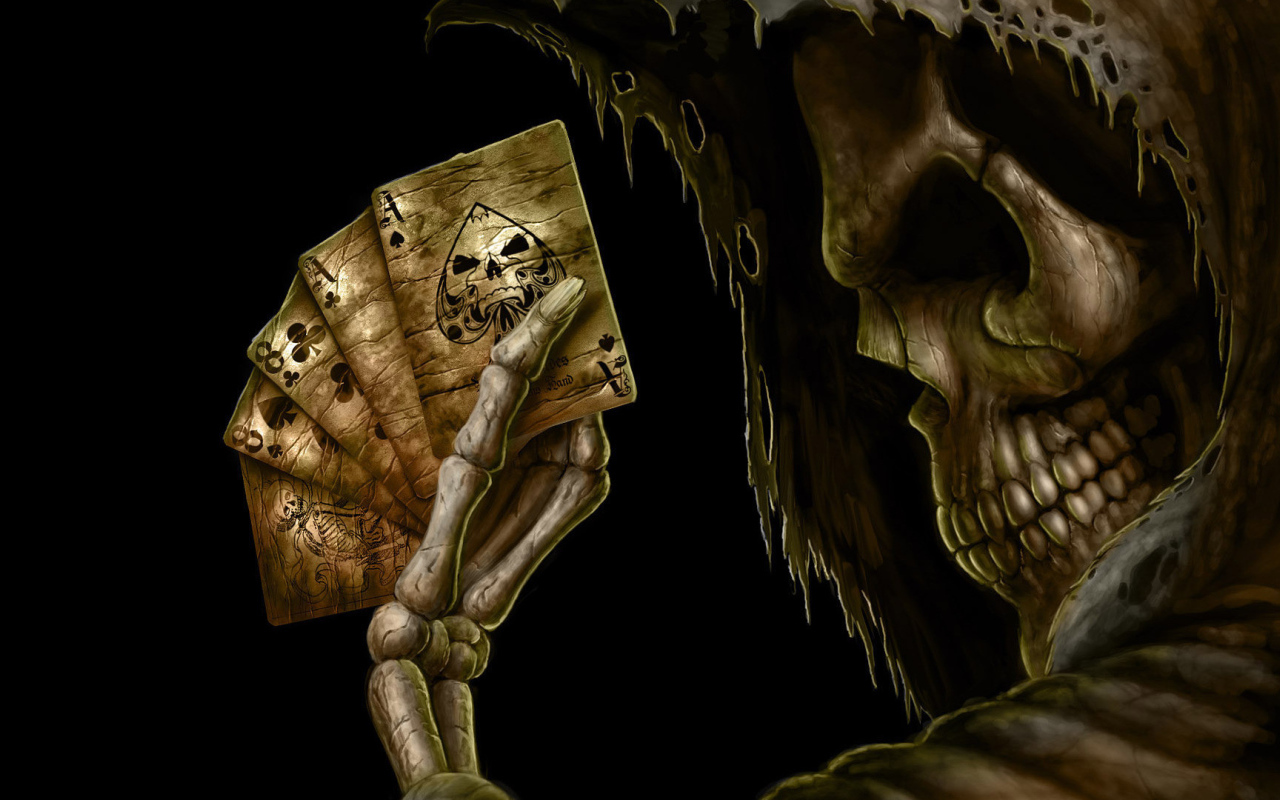 Скелет с картами