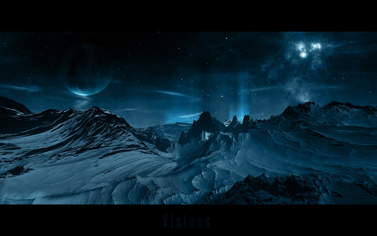 Планета и звездное небо