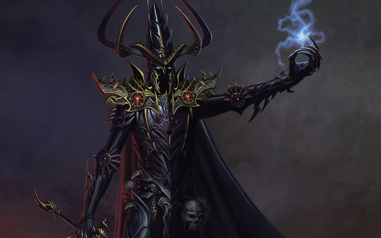 Чудовище в доспехах с черепом