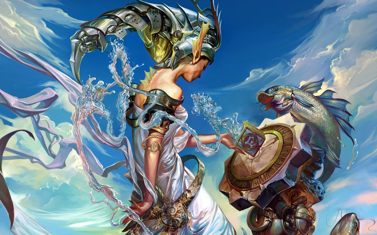 Русалка и рыбы