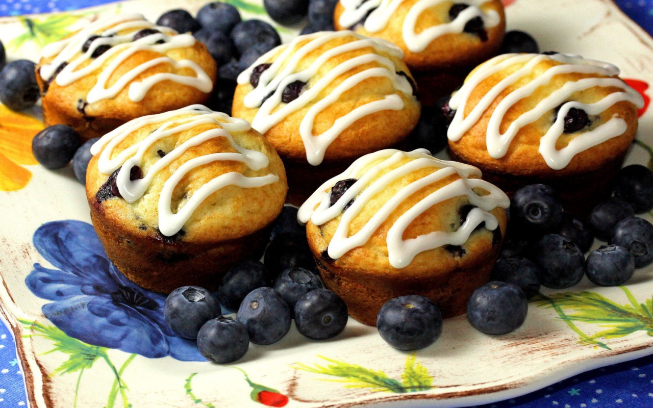 Кексы с черникой