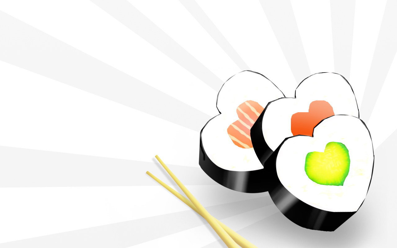 Роллы в виде сердечек