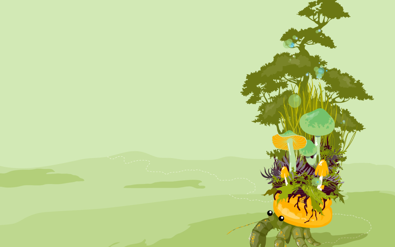 Растительность на крабе