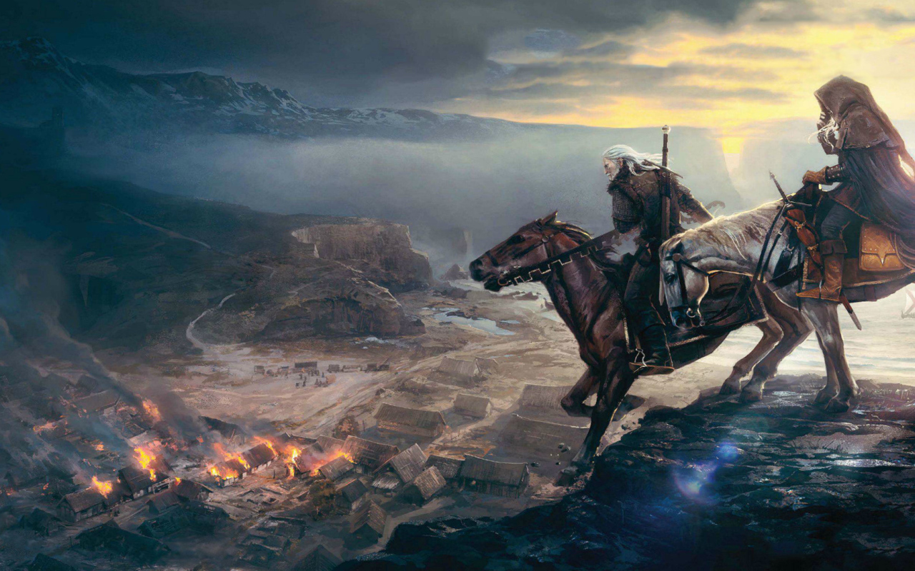 Спуск с горы в игре Ведьмак