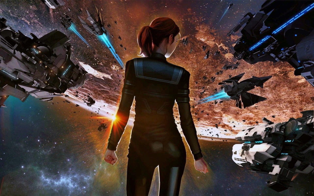 Девушка в игре Ancient space