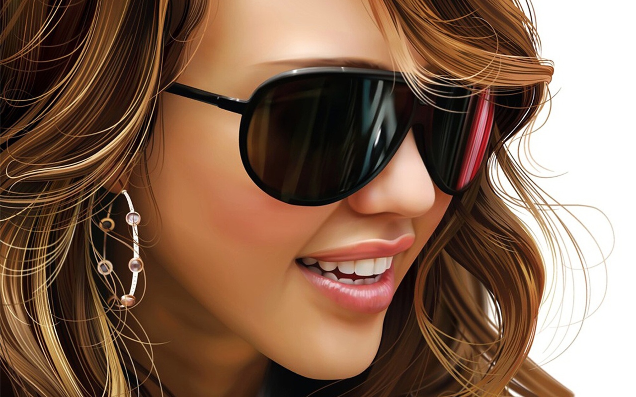 Гламурная девушка в очках