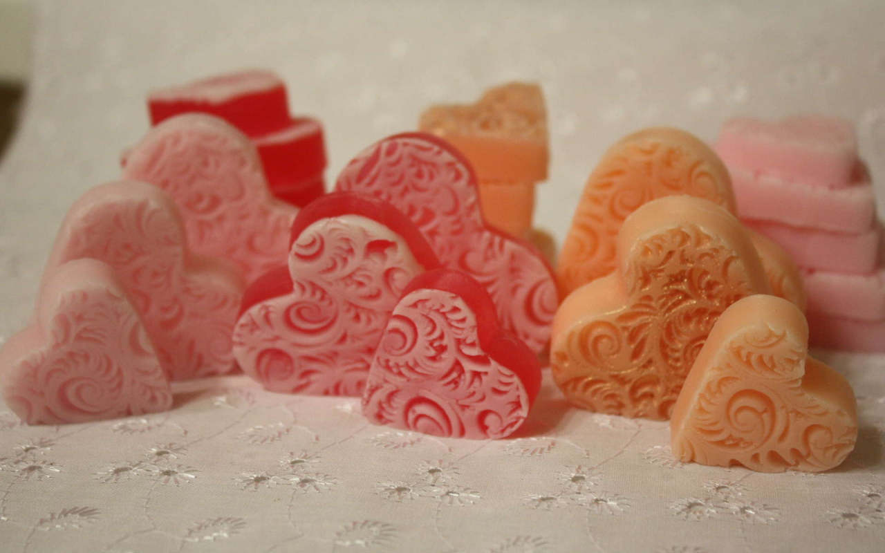 Мыло в форме  сердца на День Святого Валентина 14 февраля