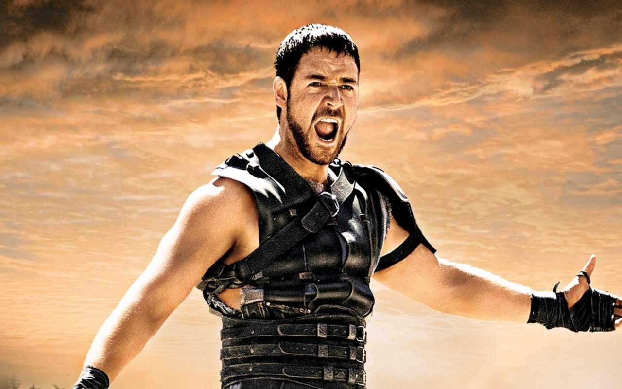 Киноактер Рассел Кроу в фильме Гладиатор