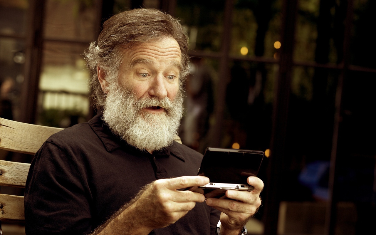 Робин Уильямс с большой бородой