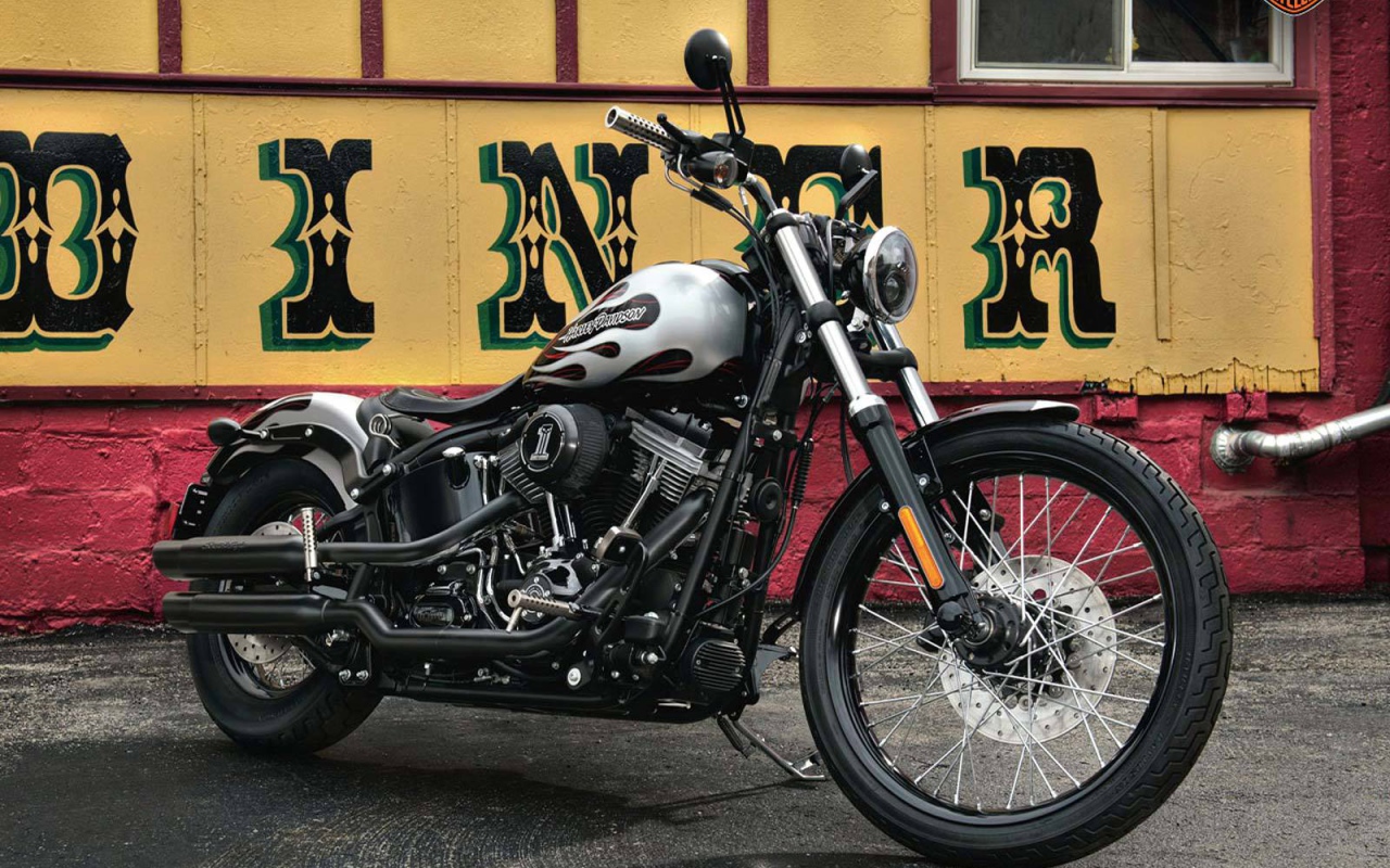 Популярный мотоцикл Harley-Davidson Softail Blackline