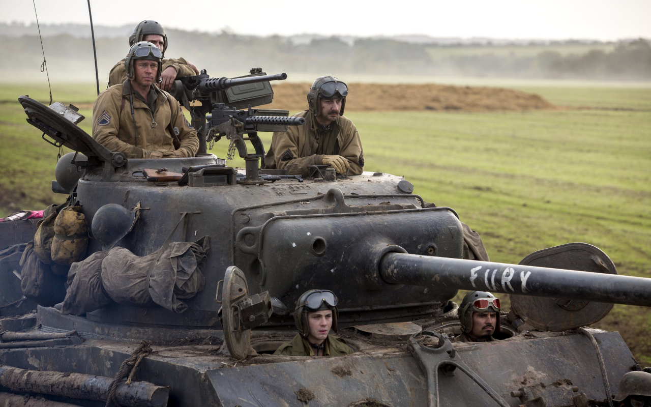 Брэд Питт в фильме Ярость