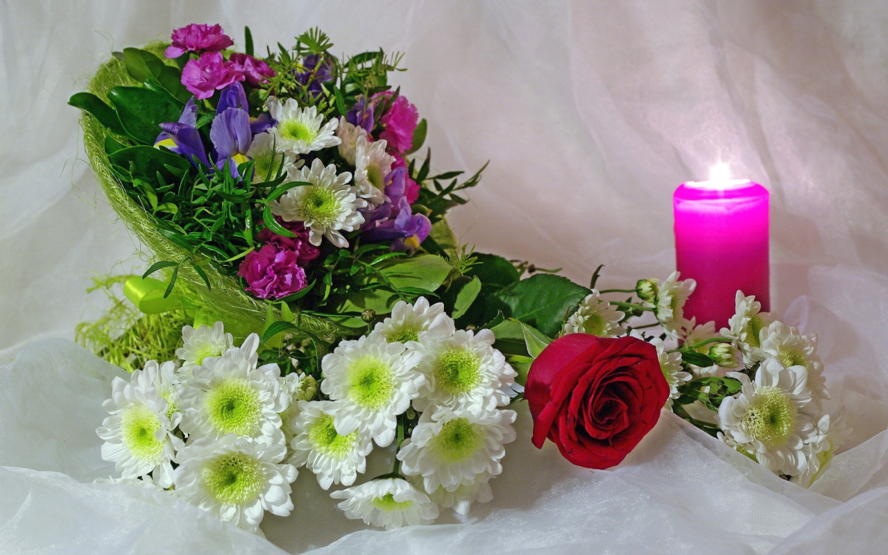 Красивый букет хризантема