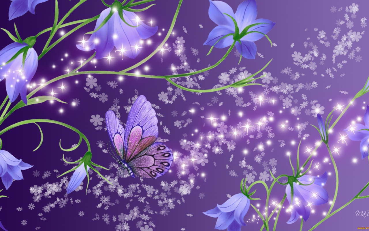 Бабочка на колокольчике