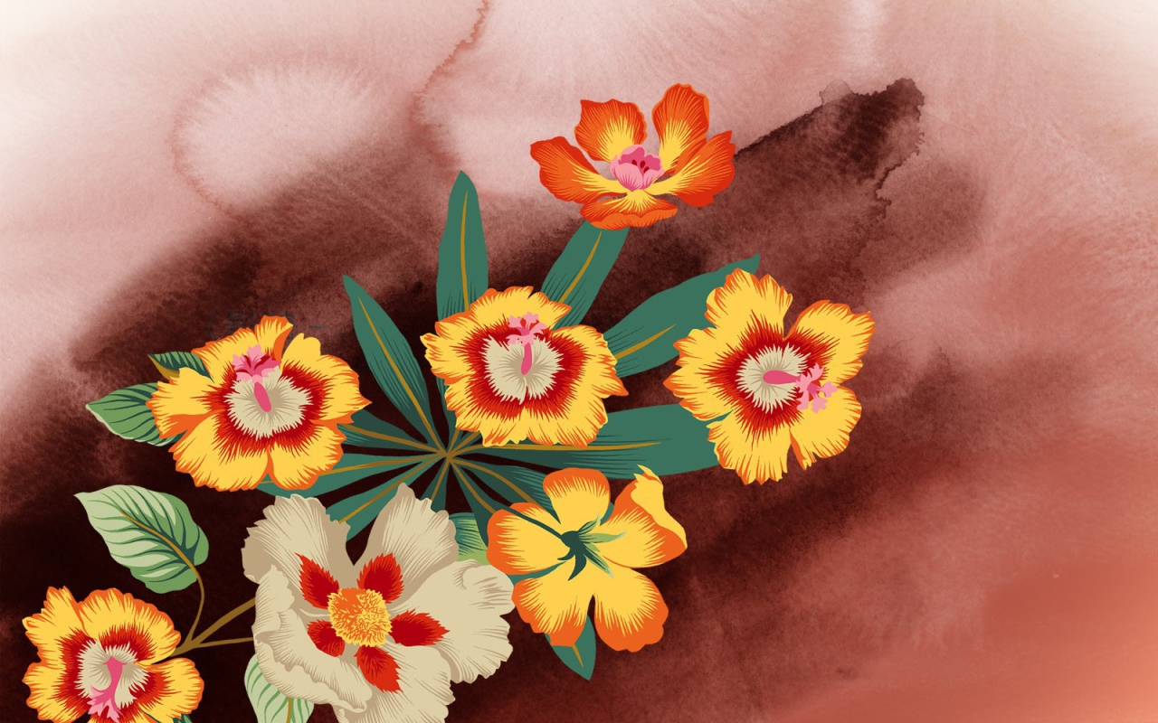 Разноцветные цветки