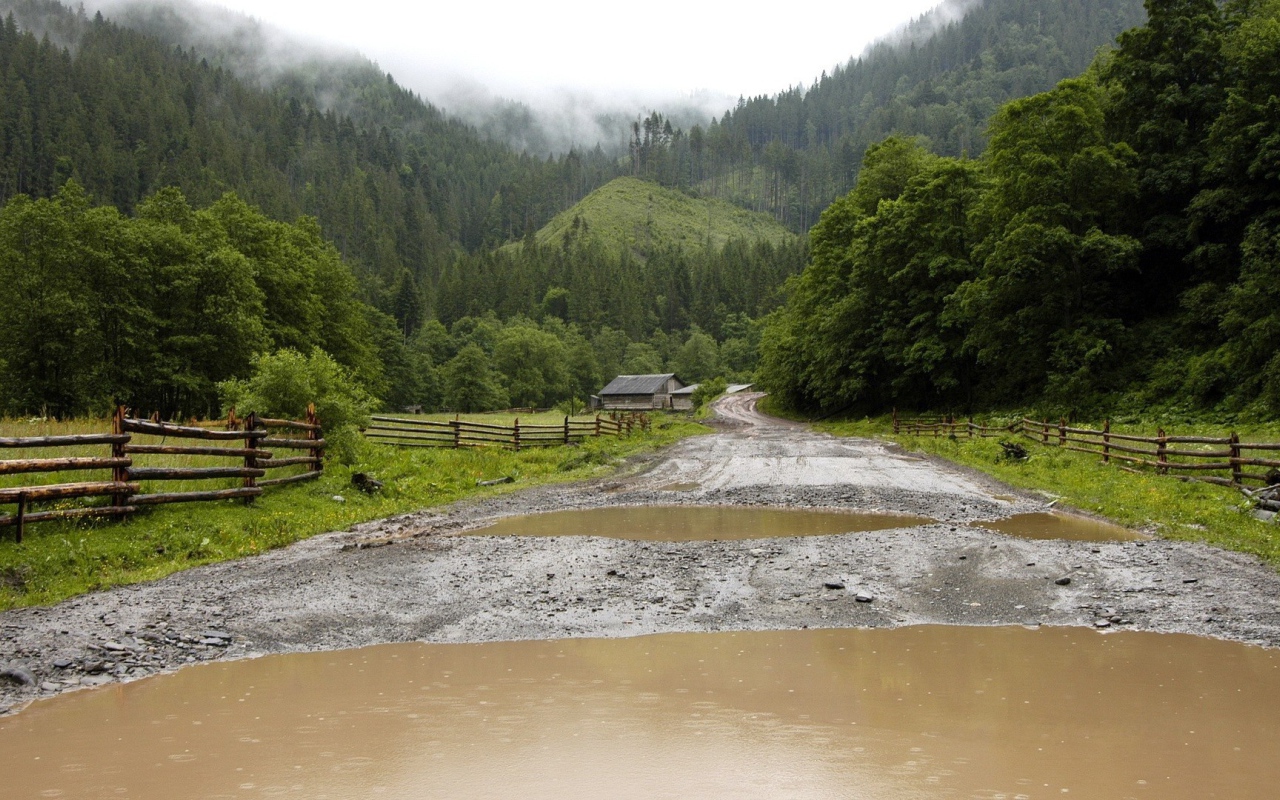 Дождь в горной долине