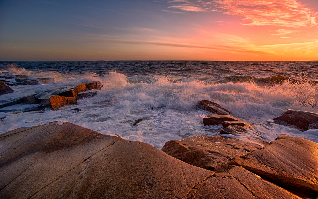 Прибой на закате