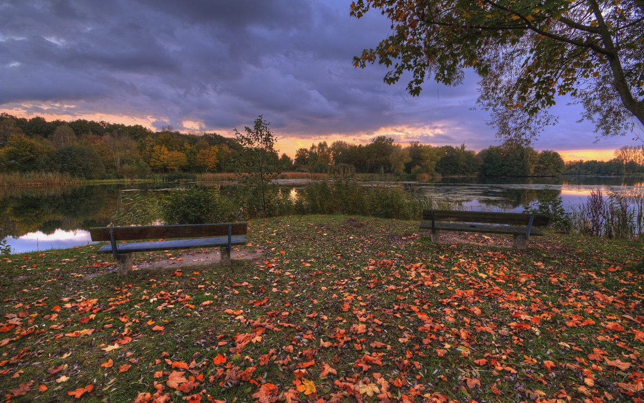 Отдых у озера перед закатом