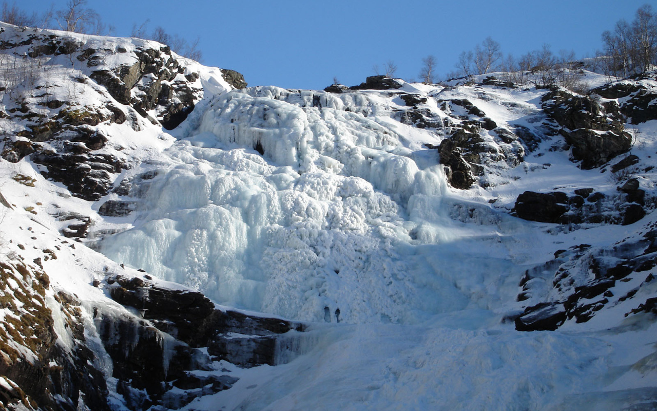 Замерзший водопад Кьосфоссен