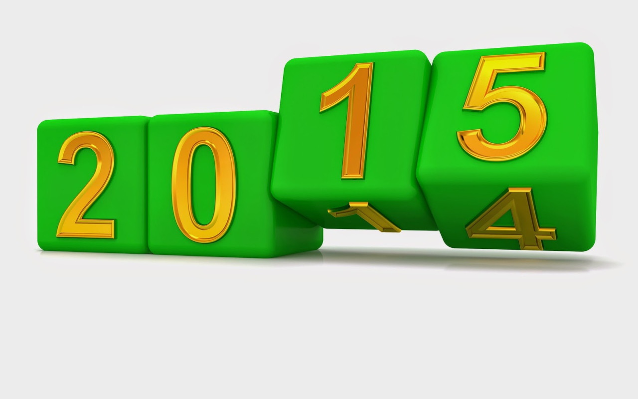 2015 на зеленых кубиках