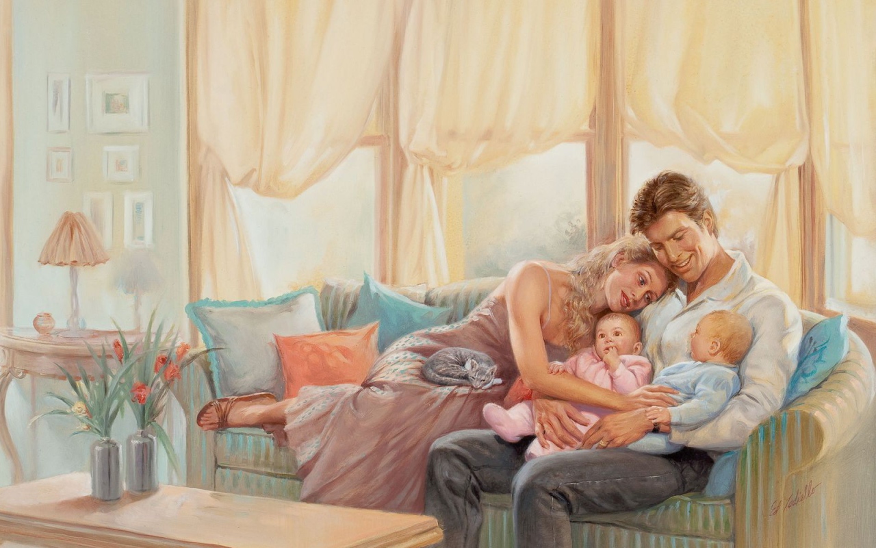 Семья с близнецами