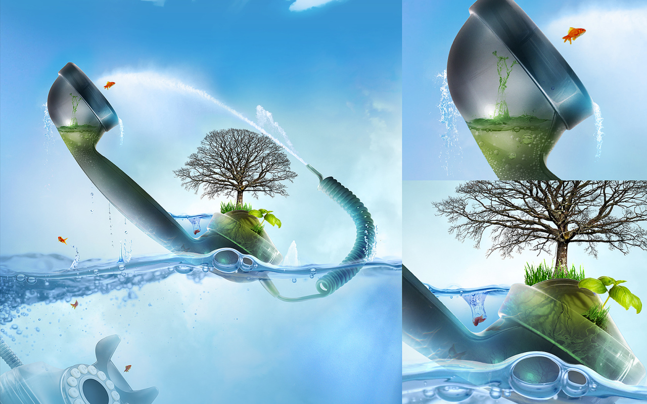 Абстракция с телефонной трубкой