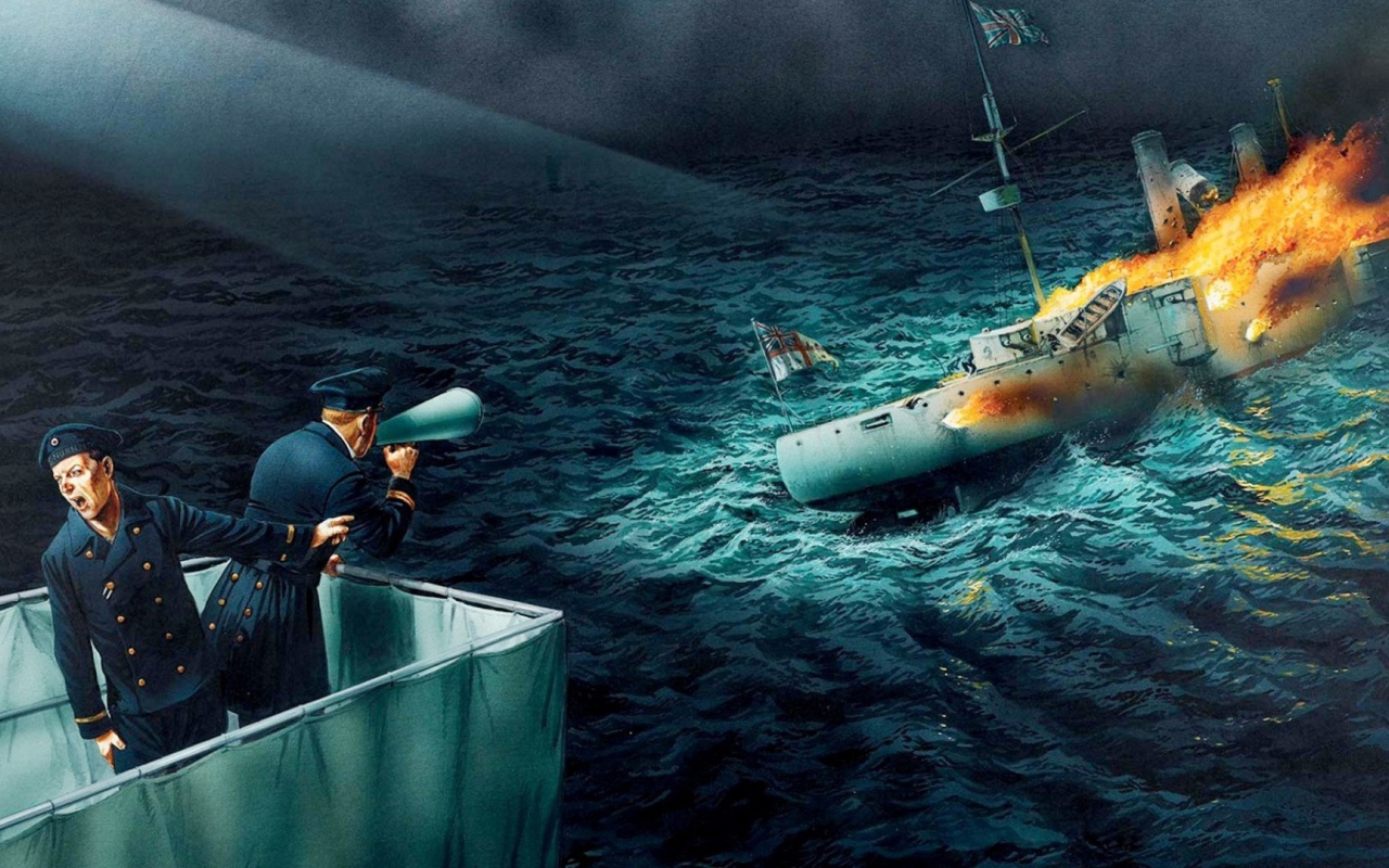 Tонущий корабль с флагом