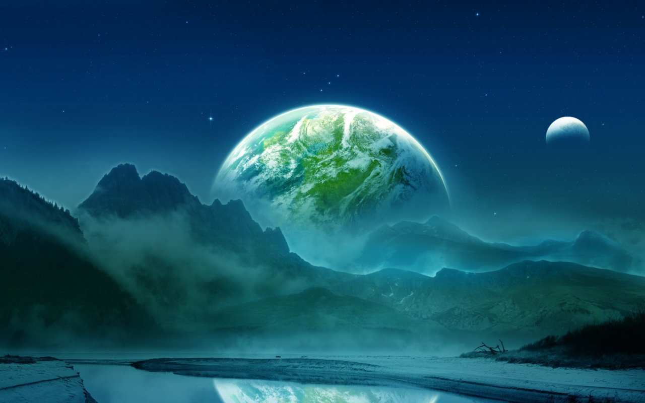 Aйсберги около планеты