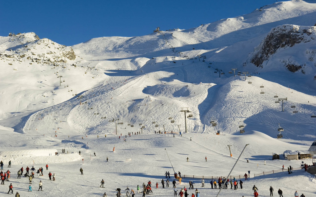 Лыжная трасса на горнолыжном курорте Ишгль, Австрия